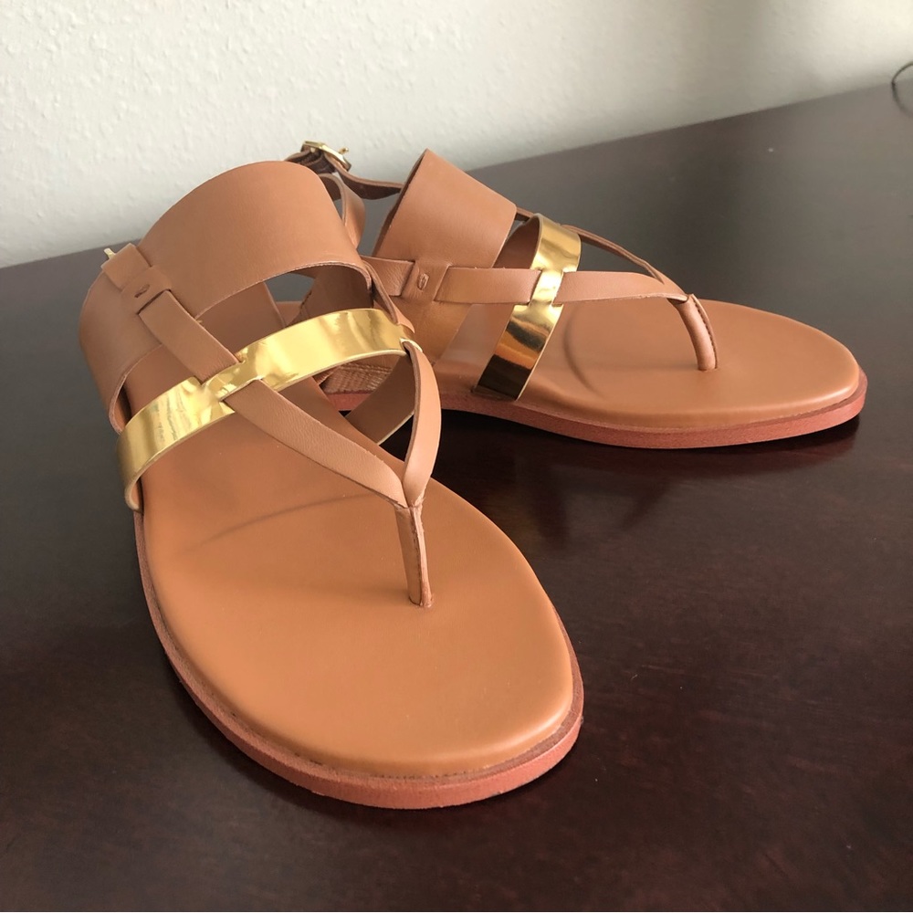 Cole Haan Finley Grand Pecan Leather Sandals Size 8